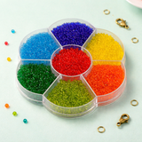 7 Colors Trans Seed Beads Kit, Size 11/0