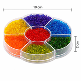 14 Colors Trans Seed Beads Kit, Size 8/0 and 11/0
