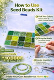 Jewellery Making DIY Seed Beads Combination Of Green & Yellow Kit[15 Colors]