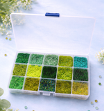 Jewellery Making DIY Seed Beads Combination Of Green & Yellow Kit[15 Colors]
