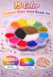 15 Color, 11/0 Neon & Opaque Glass Seed Beads Kit