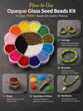15 Color, 11/0 Neon & Opaque Glass Seed Beads Kit
