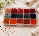 Jewellery Making Seed Beads Fire Red Colors Kit[15 Colors]