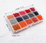 Jewellery Making Seed Beads Fire Red Colors Kit[15 Colors]
