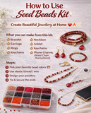 Jewellery Making Seed Beads Fire Red Colors Kit[15 Colors]