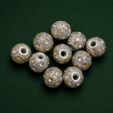 10 Pcs. Lac RONDELLE Beads Silver 12x15mm