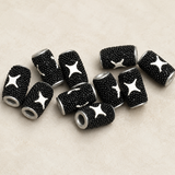 10 Pcs. Lac Tube Beads Black 15x10mm