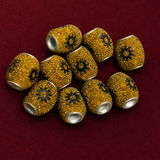 10 Pcs. Lac Oval Beads Green Olive 15x12mm