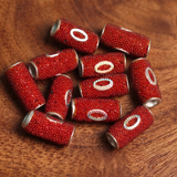 10 Pcs. Lac Tube Beads Red 18x8mm