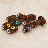 10 Pcs. Lac Tube Beads Multi 18x10mm