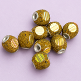 10 Pcs. Lac Tyre Beads Olive Green 12mm