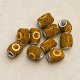 10 Pcs. Lac Oval Beads Yellow 15x12mm