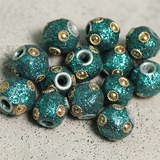 20 Pcs. Lac RONDELLE Beads Teal 14mm