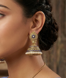 Gold Plated Alloy Pearl Setting Jhumki