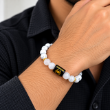 Cancer Howlite & White Stone Zodiac Bracelet