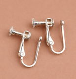 10 Pcs, 9x15mm, Silver Clip on Earring