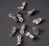 10 Pcs, 20x12mm, Silver Plated Clip on Earring