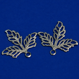 20 Pcs 25x22mm Brass Leaf Charms