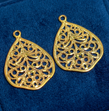 10 Pcs, 1.25 inch Brass Leaf Earrings Components