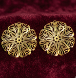 10 Pcs 1.5 inch Brass Flower Earrings Components