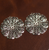 10 Pcs 1.5 inch Brass Flower Earrings Components