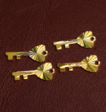 40 Pcs 12x6mm Brass Key Charms