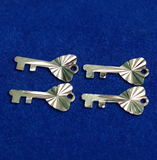 40 Pcs 12x6mm Brass Key Charms