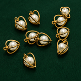 Heart Pearl Charms Size 9x6mm