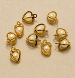 Heart Pearl Charms Size 12x10mm