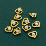 Heart Pearl Charms Size 15x15mm