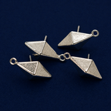 4 Pcs Post Stud Earring Findings With Closed Loop 15x7mm