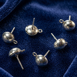 10 Pcs 10mm Half Ball With Closed Loop Earring Posts