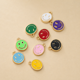 10 Pcs Assorted Smiley Charms Multicolor 11x8mm