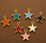 10 Pcs Assorted Star Charms Multicolor 20x16mm