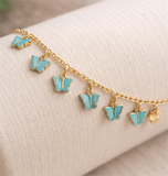 20 Pcs 13x11mm Turquoise Acrylic Butterfly Charms