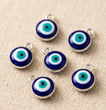 25 Pcs 9mm Evil Eye Enamel Charms