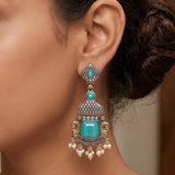 Royal Heritage Dual Tone Oxidised Earrings