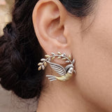 Nature Bird Dual Tone German Silver Earrings