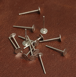 50 Gm, 4mm Silver Earring Posts Flat Pad Blank Tray Stud