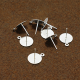 50 Gm, 10mm Flat Pad Blank Closed Loop Earring Posts