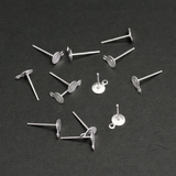 50 Gm Golden Earring Posts Flat Pad Blank Tray Stud