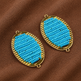 2 Pcs, 48x28mm Miyuki Beads Oval Connector and Earrings Components
