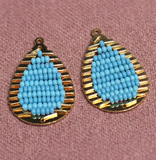 2 Pcs, 32x20mm Miyuki Beads Drop Connector and Earrings Components