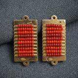 2 Pcs, 34x15mm Miyuki Beads Rectangle Connector and Earrings Components
