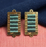 2 Pcs, 34x15mm Miyuki Beads Rectangle Connector and Earrings Components