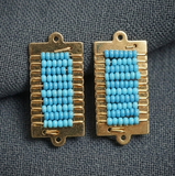 2 Pcs, 34x15mm Miyuki Beads Rectangle Connector and Earrings Components