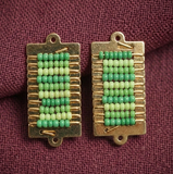 2 Pcs, 34x15mm Miyuki Beads Rectangle Connector and Earrings Components