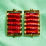 2 Pcs, 48x24mm Miyuki Beads Rectangle Connector and Earrings Components