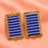 2 Pcs, 48x24mm Miyuki Beads Rectangle Connector and Earrings Components