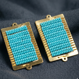 2 Pcs, 48x24mm Miyuki Beads Rectangle Connector and Earrings Components